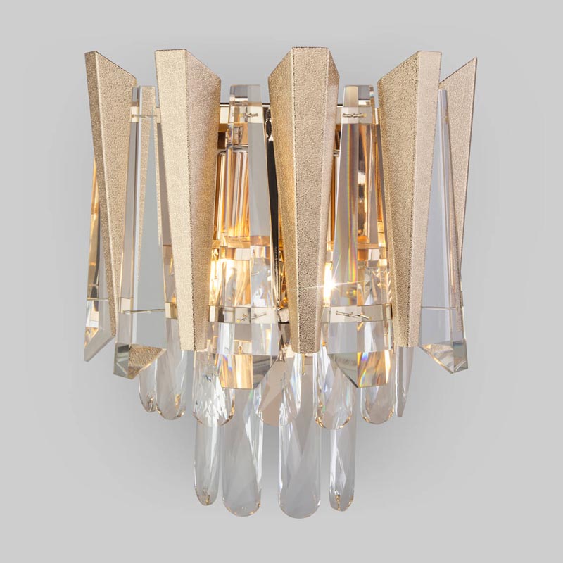 Бра Crystal Edge Sconce Прозрачный (Transparent) Золотой в Омске | Loft Concept 