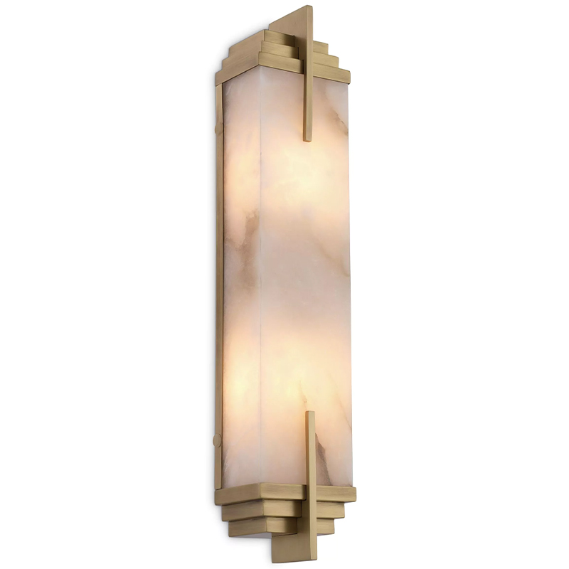 Бра Eichholtz Wall Lamp Harman Brass Латунь Бежевый Белый Мрамор Bianco в Омске | Loft Concept 