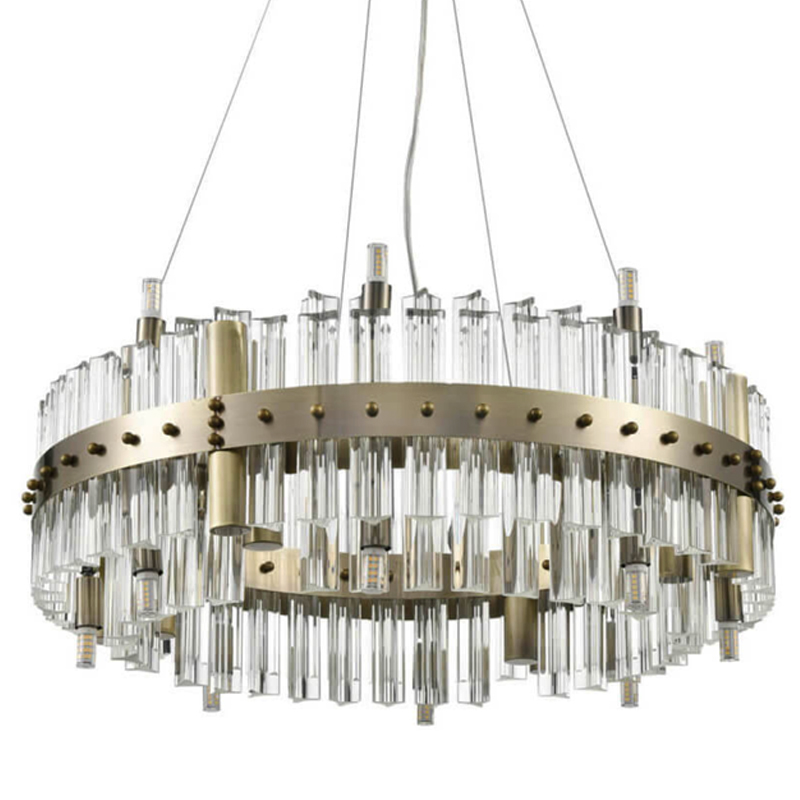 Люстра Saturno Not Baroncelli Bronze Chandelier  Бронза Прозрачный (Transparent) в Омске | Loft Concept 