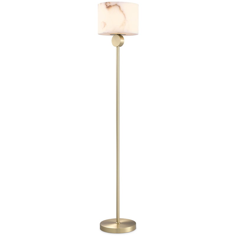 Торшер Eichholtz Floor Lamp Etruscan Brass Латунь Белый в Омске | Loft Concept 