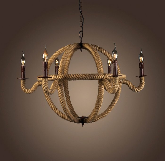 Люстра Spere 2 Loft Rope Light Коричневый в Омске | Loft Concept 