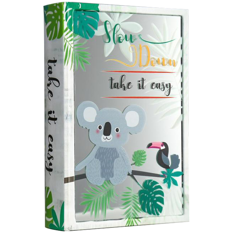 Шкатулка-книга Koala and Toucan Mirror Book Box Мульти Белый Зеленый в Омске | Loft Concept 