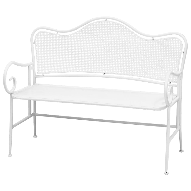 Скамья белая в стиле прованс Miah Bench White Белый в Омске | Loft Concept 