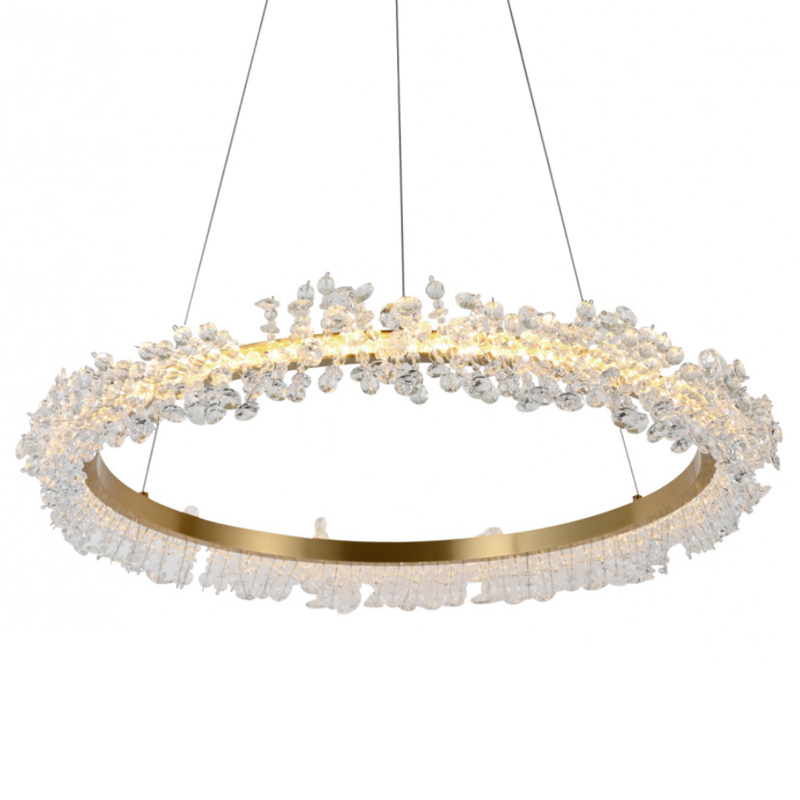 Crystal round chandelier Светильник Кольцо из Хрусталя  Прозрачный Латунь в Омске | Loft Concept 