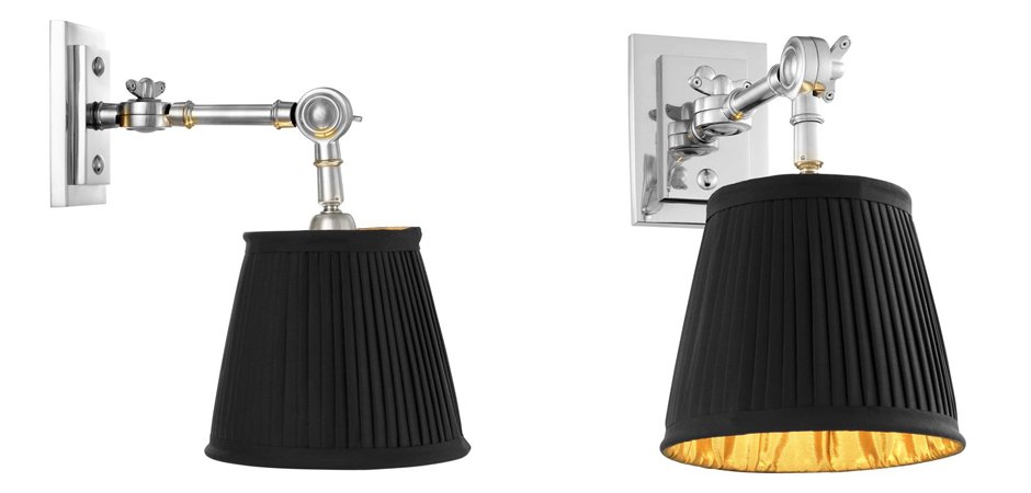 Бра Wall Lamp Wentworth Single Nickel+Black Бра Wall Lamp Wentworth Single Nickel+Black - Loft-Concept в Омске