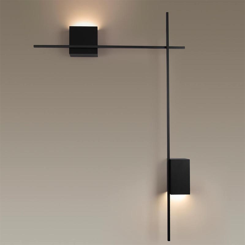 Бра Blocks Wall Light Black Angle Черный в Омске | Loft Concept 