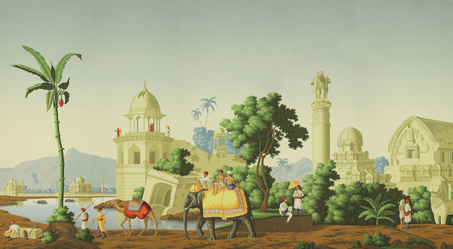 Обои ручная роспись Early Views of India Eden on scenic paper Обои ручная роспись Early Views of India Eden on scenic paper - постер Loft-Concept в Омске
