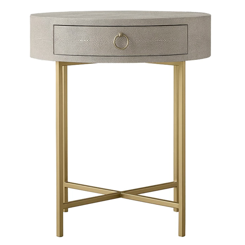 Gaston Stingray Round Gray Side Table Приставной стол серый скат Золотой Серый в Омске | Loft Concept 