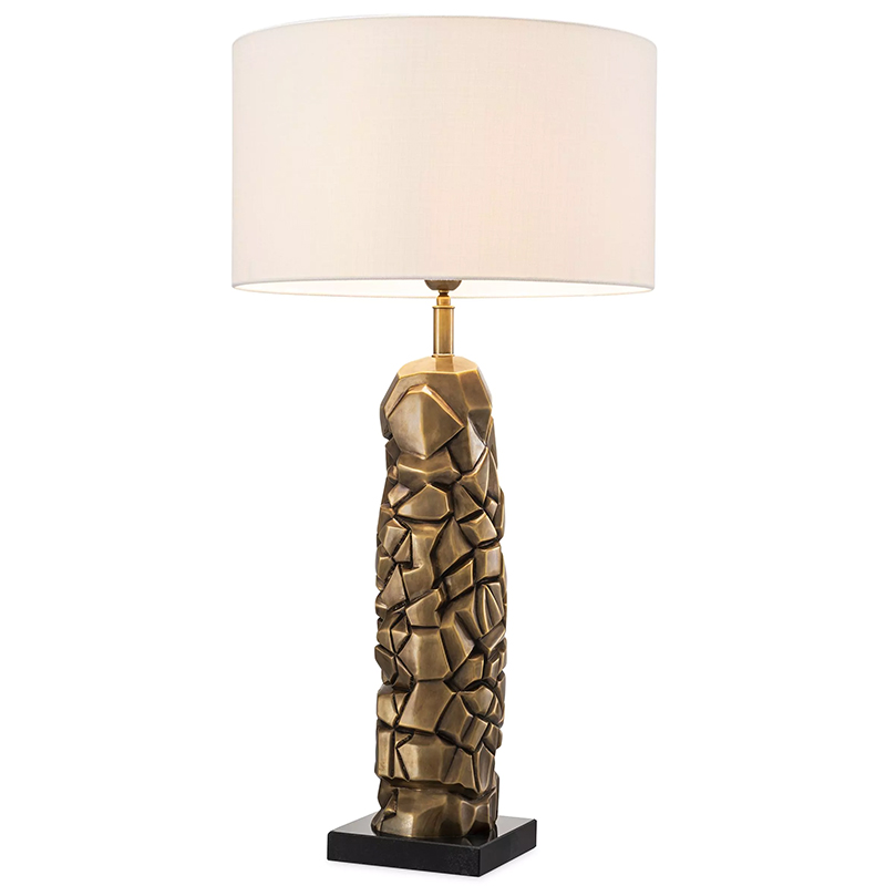 Настольная лампа Eichholtz Table Lamp The Rock Латунь Черный Белый в Омске | Loft Concept 