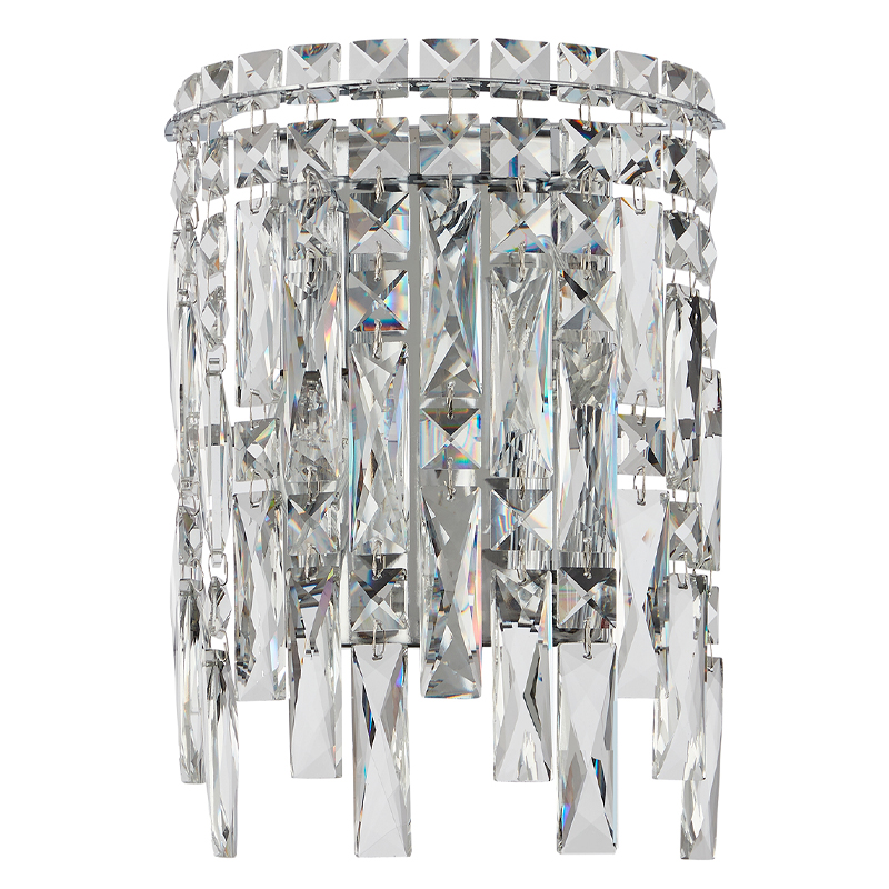 Бра с хрустальными подвесками прозрачного цвета Хром Ludivine Lighting Хром Прозрачный Бра с хрустальными подвесками прозрачного цвета Хром Ludivine Lighting Хром Прозрачный в Омске | Loft Concept