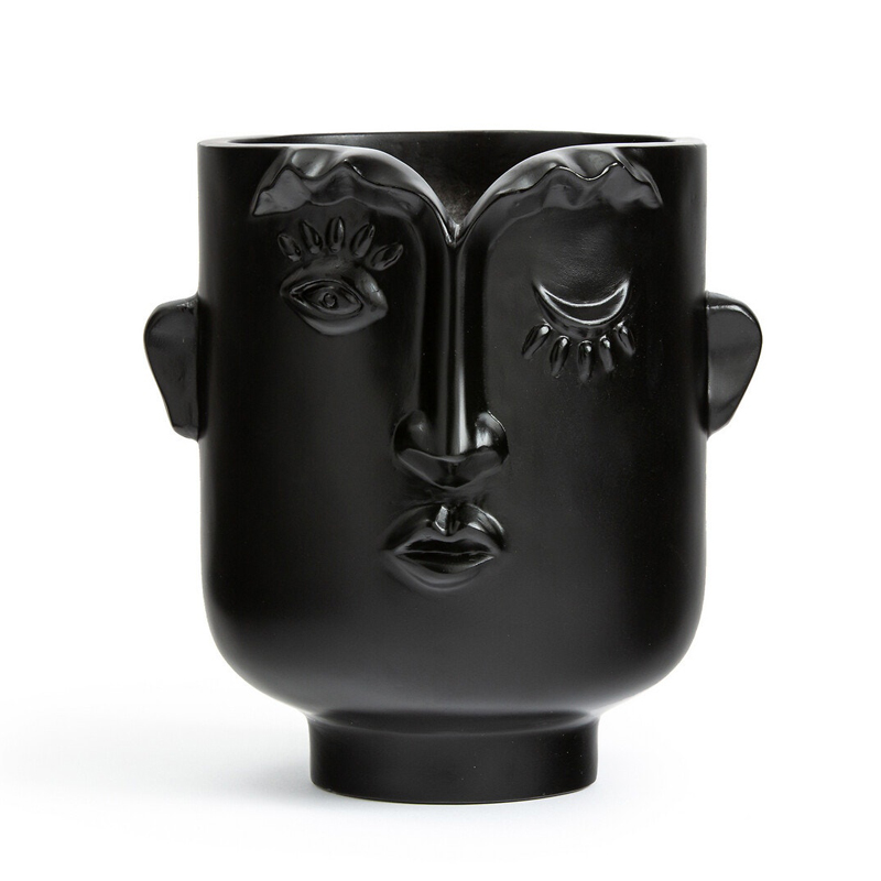 Ваза Black Head Vase Глянцевый черный в Омске | Loft Concept 