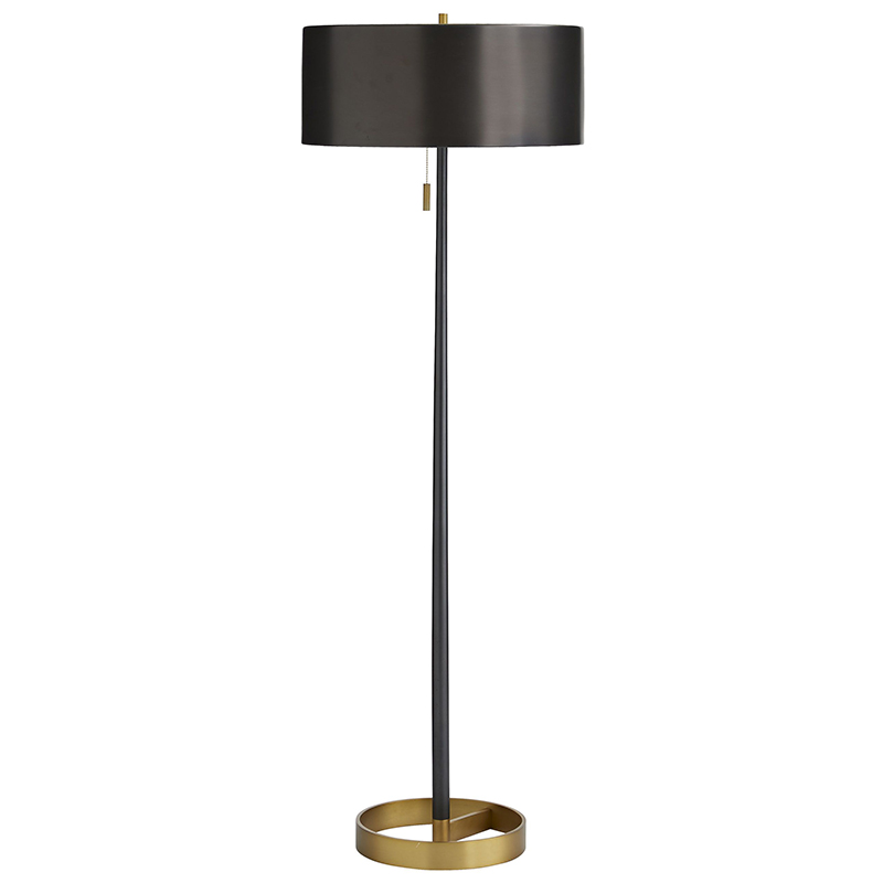 Торшер Arteriors VIOLETTA FLOOR LAMP Black Латунь Черный в Омске | Loft Concept 