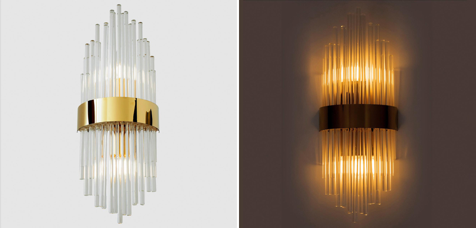 Хрустальное бра Flutes Gold Хрустальное бра Flutes Gold - Loft-Concept в Омске