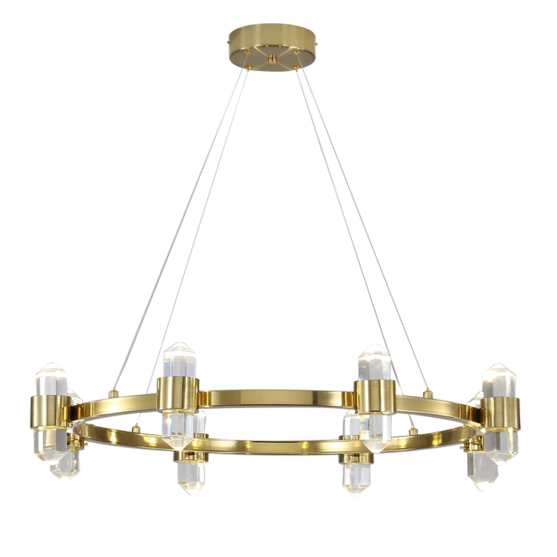 Люстра Crystal Ring Chandelier Brass Латунь Прозрачный в Омске | Loft Concept 