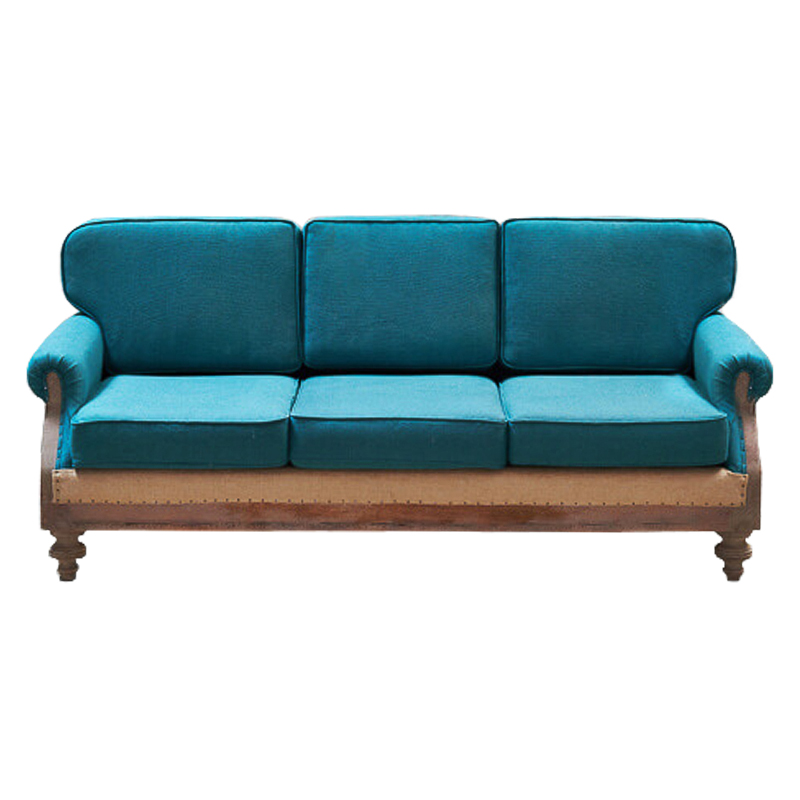 Диван Deconstructed Sofa turquoise Linen triple Коричневый Бирюзовый в Омске | Loft Concept 