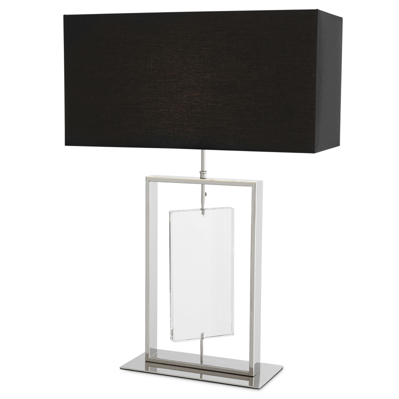 Настольная лампа Eichholtz Table Lamp Forum Никель Черный Прозрачный в Омске | Loft Concept 