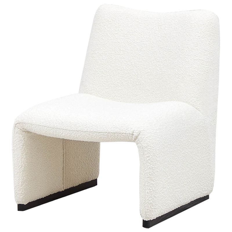 Кресло белое Cress White Boucle Collection Armchair Белый в Омске | Loft Concept 