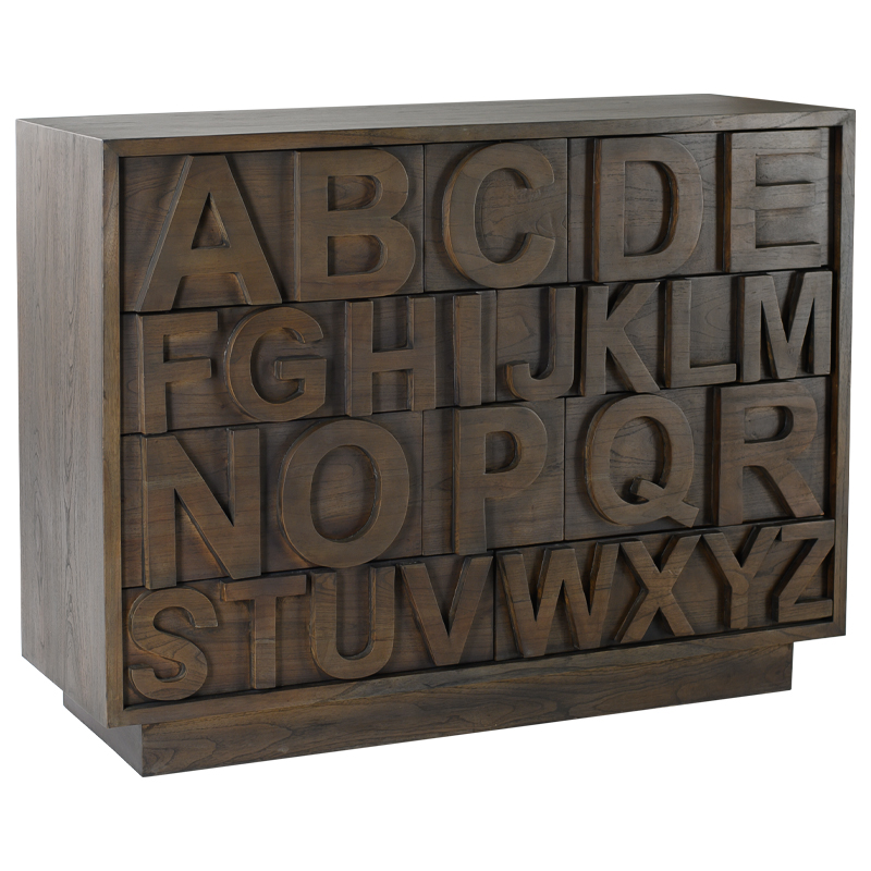 Комод в стиле лофт с английским алфавитом English Alphabet Chest of Drawers Коричневый в Омске | Loft Concept 