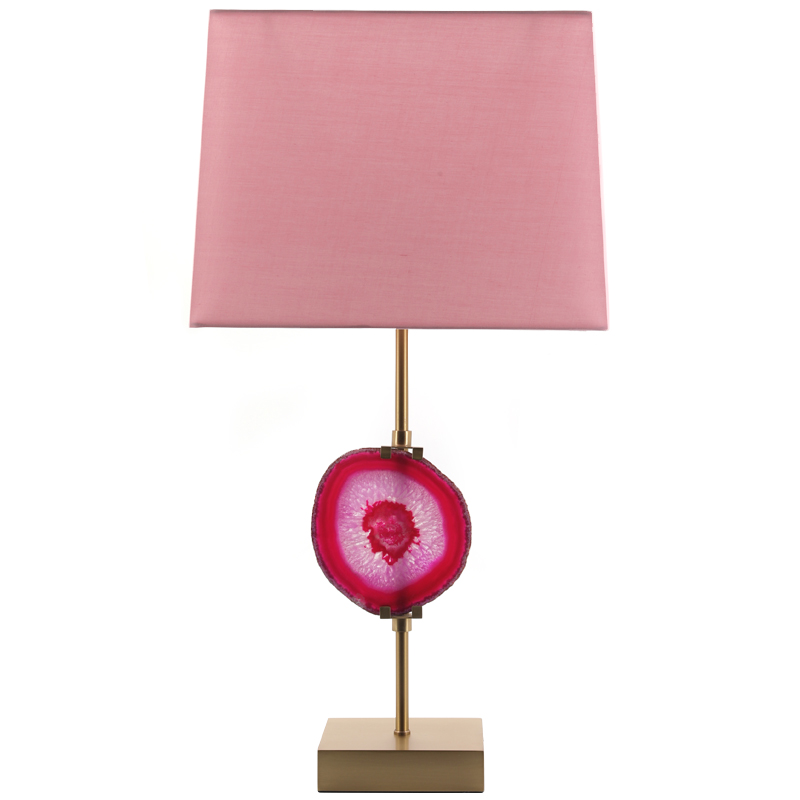 Настольная лампа Pink Agate Design Table Lamp Розовый Латунь в Омске | Loft Concept 