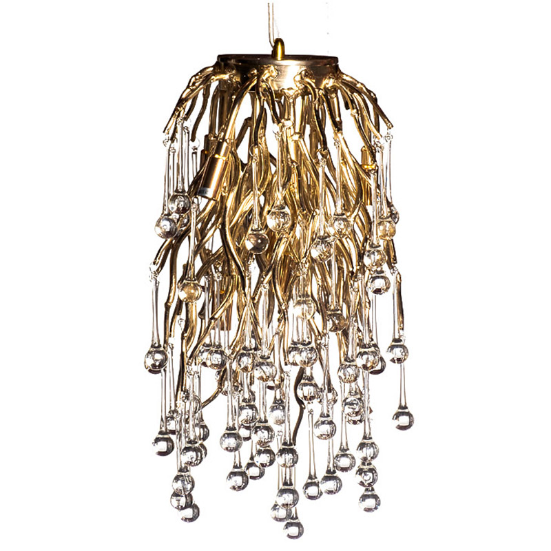 Подвесной светильник Droplet Gold Hanging Lamp Золотой Прозрачный в Омске | Loft Concept 