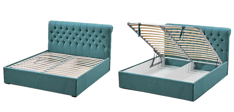 Кровать Turquoise Capitone Bed Кровать Turquoise Capitone Bed - Loft-Concept в Омске