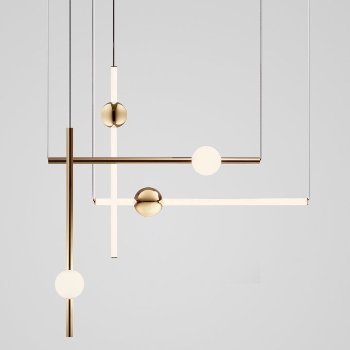 Подвесной светильник lee broom ORION GLOBE LIGHT 66 Глянцевое золото Белый в Омске | Loft Concept 