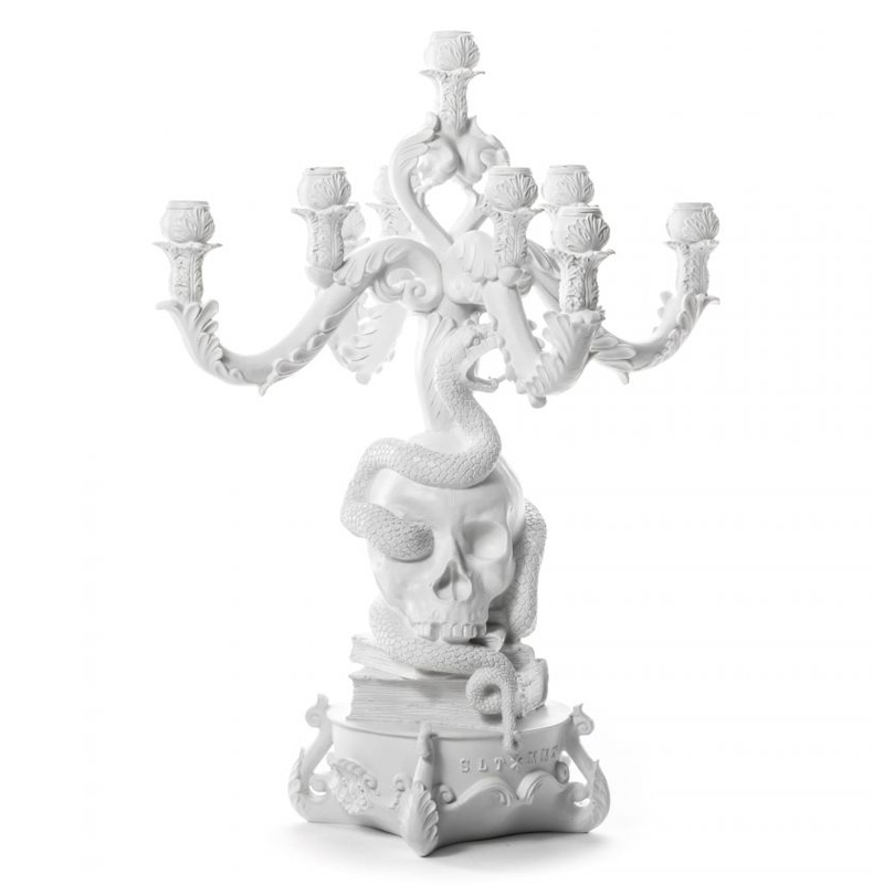 Подсвечник Seletti Giant Burlesque Skull White Белый в Омске | Loft Concept 