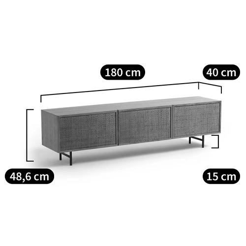 ТВ-тумба с декором из ротанга Pansy Rattan TV Stand в Омске