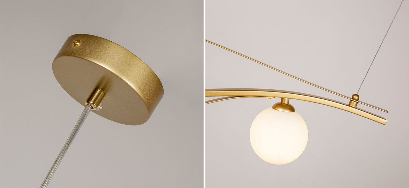 Люстра изогнутой формы Golden Pearl - фото №1