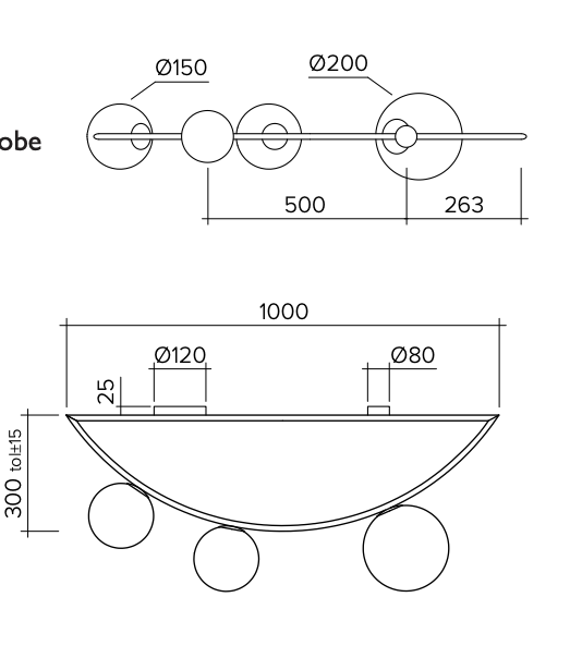 Потолочный светильник Atelier Areti Girlande Ceiling Crescent 3 в Омске