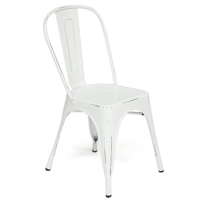 Стул Tolix butter white metal chair Молочный в Омске | Loft Concept 