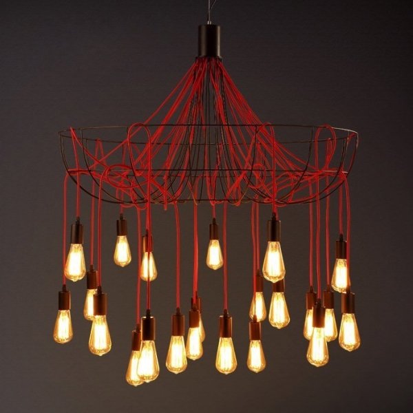 Люстра Blood Wire Chandelier Red 21 Красный Черный в Омске | Loft Concept 