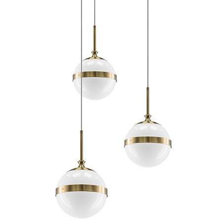 Подвесной светильник Peggy Single Pendant Light 3 Gold Белый Бронза в Омске | Loft Concept 