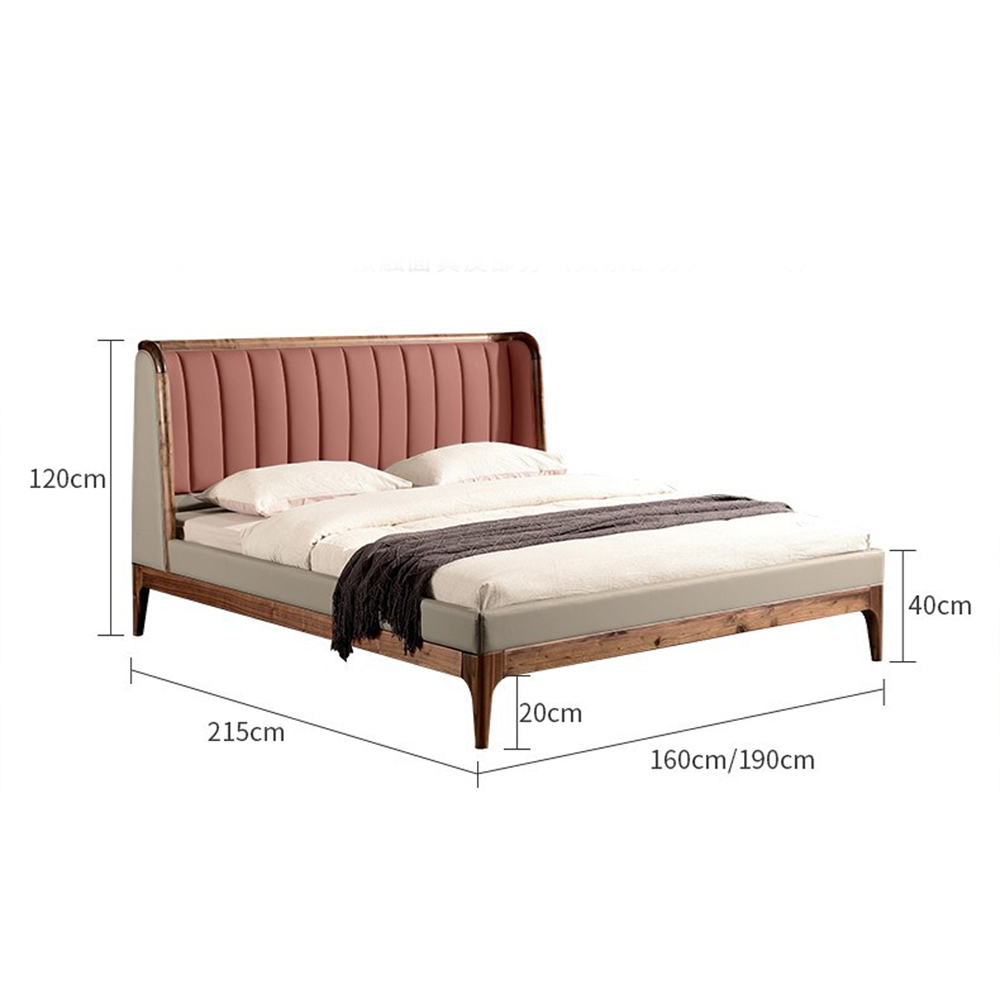 Кровать двуспальная с мягким изголовьем Moon Walnut Bed Кровать двуспальная с мягким изголовьем Moon Walnut Bed в Омске