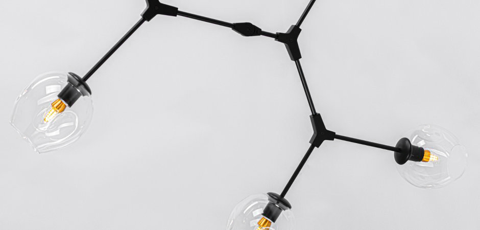 Люстра Сrumpled Glass Bubble Chandelier Black 6 плафонов Люстра Сrumpled Glass Bubble Chandelier Black 6 плафонов - Loft-Concept в Омске