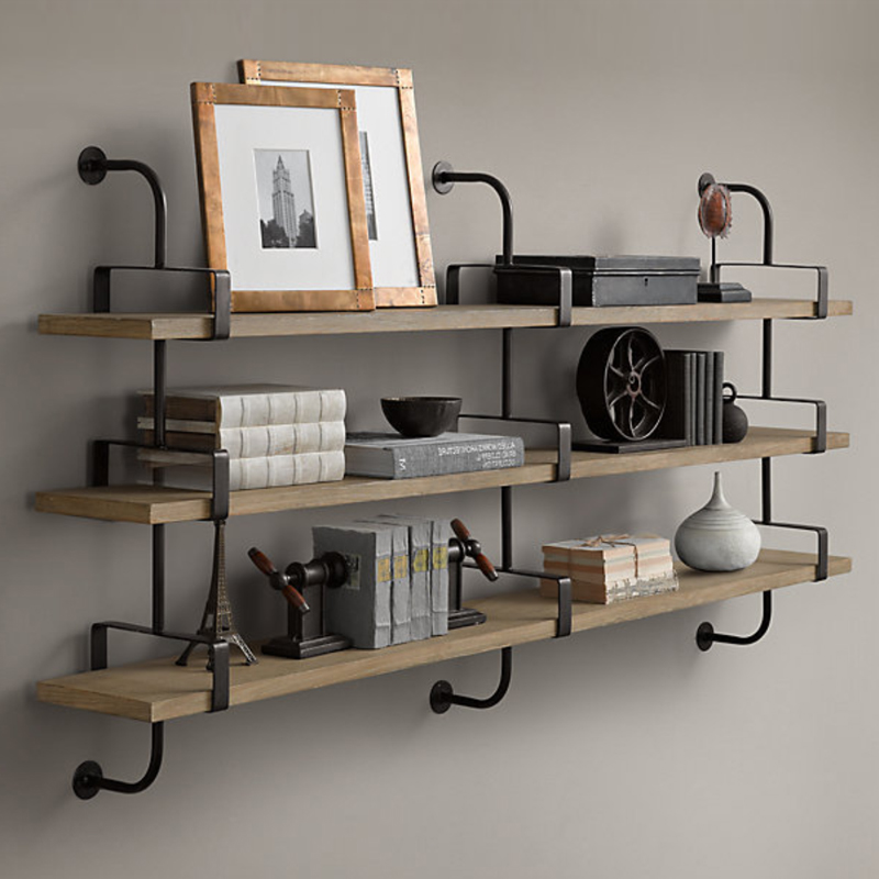 Полка из Дуба RH SHELVING & LEDGES 150 см Графит в Омске | Loft Concept 