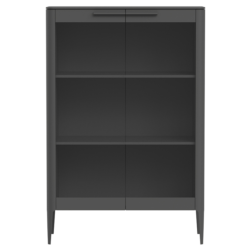 Витрина темно-серая с 2-мя стеклянными дверцами и 3-мя полками Type  Серый в Омске | Loft Concept 