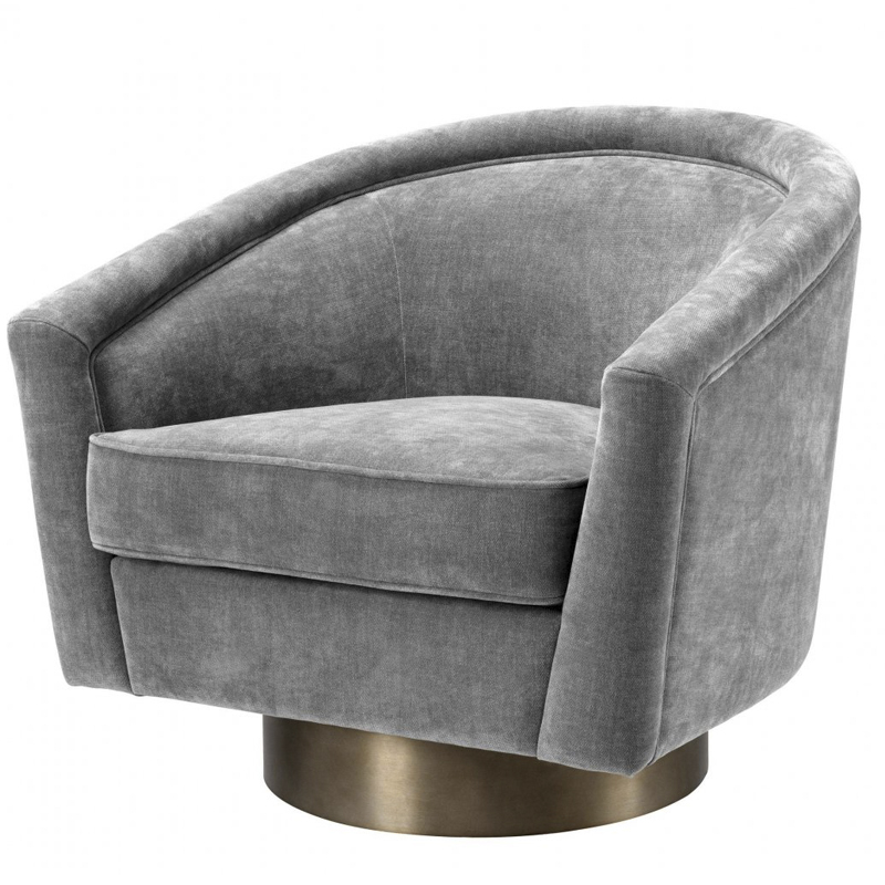 Кресло Eichholtz Swivel Chair Catene Grey Серый матовое золото в Омске | Loft Concept 