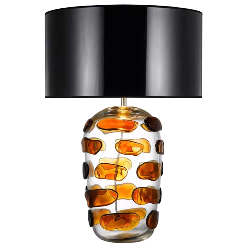 Настольная лампа Amber Spots Table Lamp Янтарный Прозрачное Стекло Черный в Омске | Loft Concept 