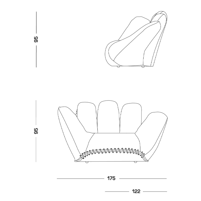 Дизайнерское кресло в форме руки Poltronova Joe Jeans Armchair в Омске