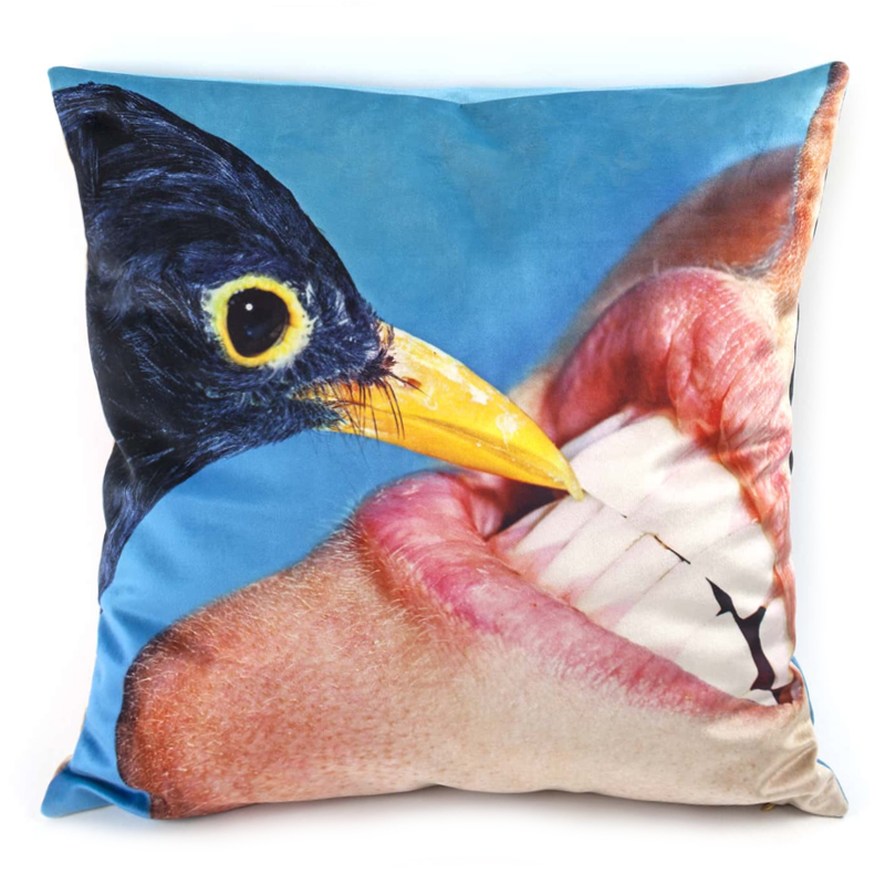 Подушка Seletti Cushion Crow Design Toiletpaper Голубой в Омске | Loft Concept 