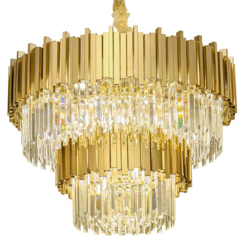 Круглая многоярусная люстра Luxxu Modern Cascade Chandelier Gold Metal Glass 80 Прозрачное Стекло Золотой Круглая многоярусная люстра Luxxu Modern Cascade Chandelier Gold Metal Glass 80 Прозрачное Стекло Золотой в Омске | Loft Concept