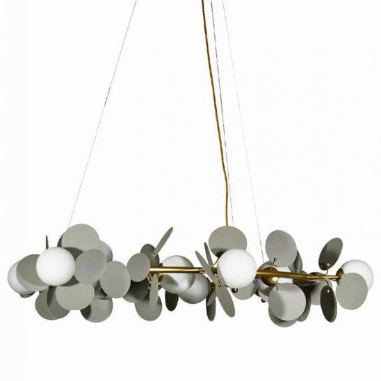 Люстра MATISSE Chandelier circle Gray диаметр 105 Серый Золотой Белый в Омске | Loft Concept 