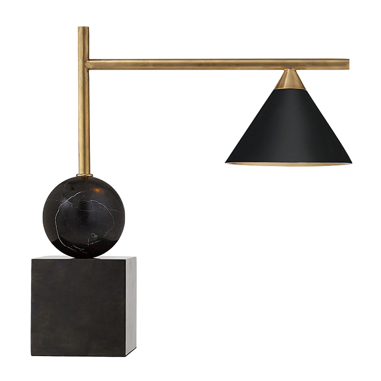 Настольная лампа CLEO DESK LAMP Black Черный Латунь в Омске | Loft Concept 