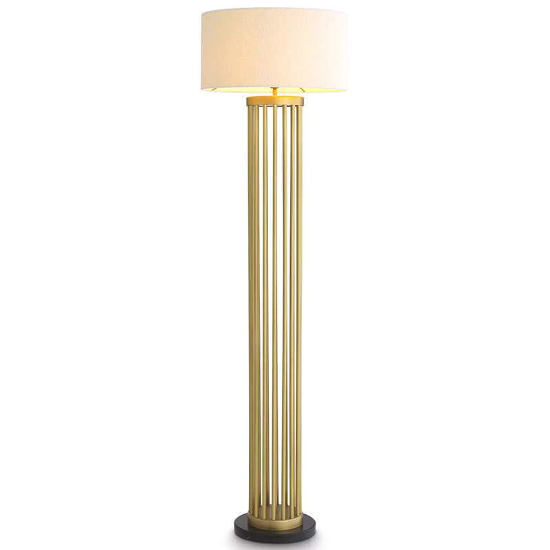 Торшер Eichholtz Floor Lamp Condo Brass Латунь Белый в Омске | Loft Concept 