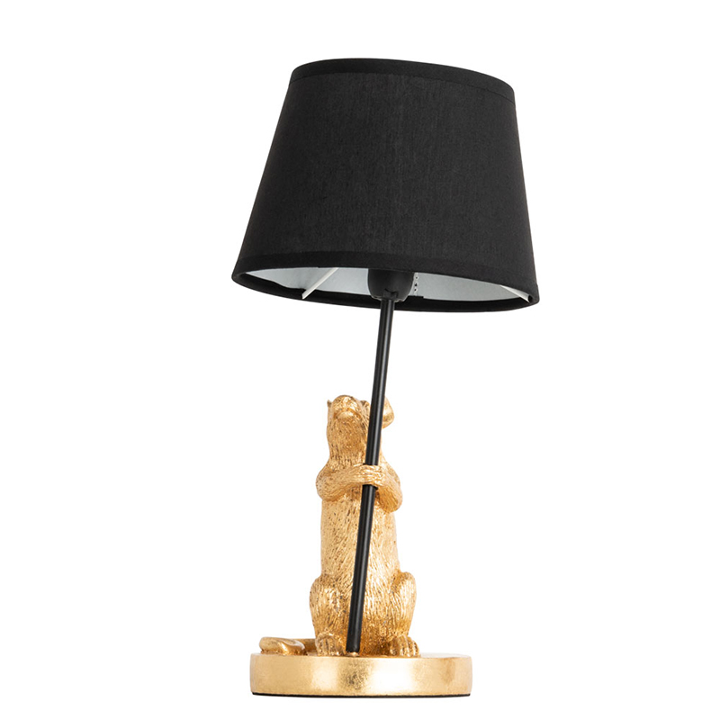 Настольная лампа Gold Mouse holding a black lamp Золотой Черный в Омске | Loft Concept 