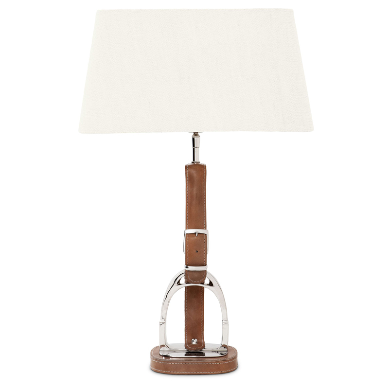 Настольная лампа Eichholtz Table Lamp Olympia Equestrian Никель Коричневый Кремовый в Омске | Loft Concept 