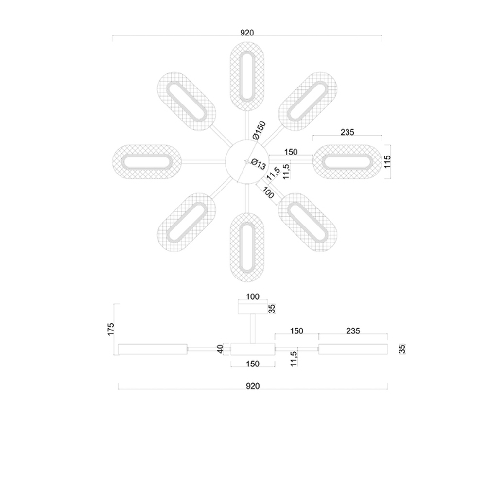 Потолочная люстра Sun Oval в Омске