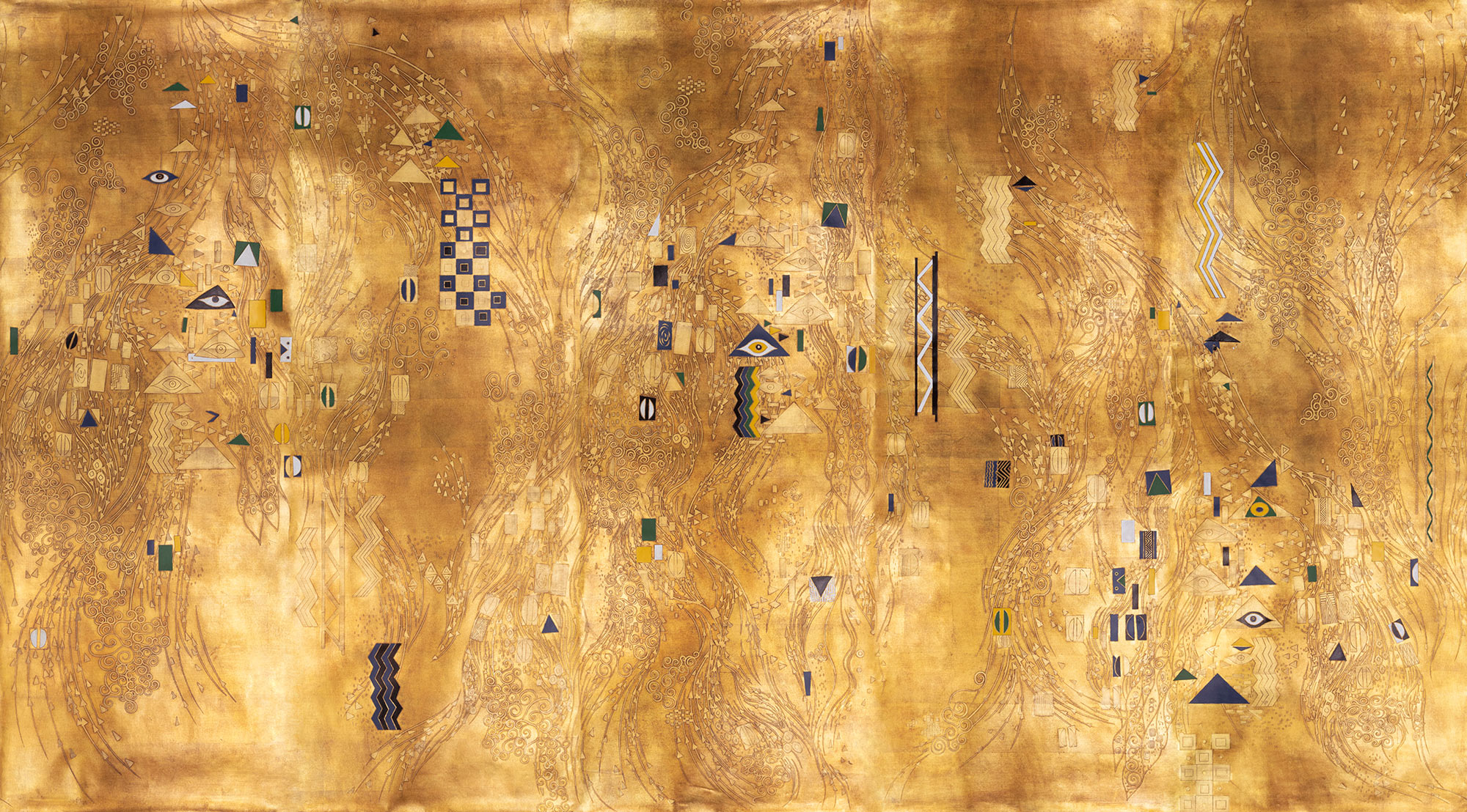 Обои ручная роспись Klimt Polished Gold bas relief gilded paper Обои ручная роспись Klimt Polished Gold bas relief gilded paper - постер Loft-Concept в Омске