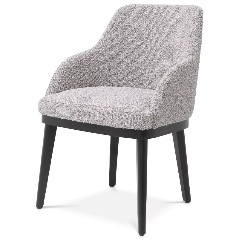 Стул Eichholtz Dining Chair Costa Boucle Grey Серый Черный в Омске | Loft Concept 